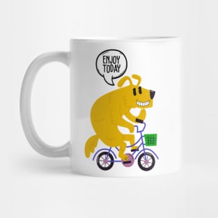 Dog riding a bicycle Mug